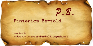 Pinterics Bertold névjegykártya